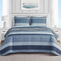 Nautica- King Quilt Set, Cotton Reversible Bedding Set, All Season Designer Home D  cor (Ridgeport Blue, King)
