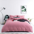 SUSYBAO Red Gingham Duvet Cover Queen 100% Washed Cotton Farmhouse Plaid Duvet Cover Set 3 Pcs 1 Minimalist Grid Patterned Duvet