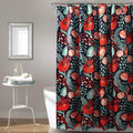 Lush Decor, Navy Poppy Garden Shower Curtain, 72 x 72, 72 x 72