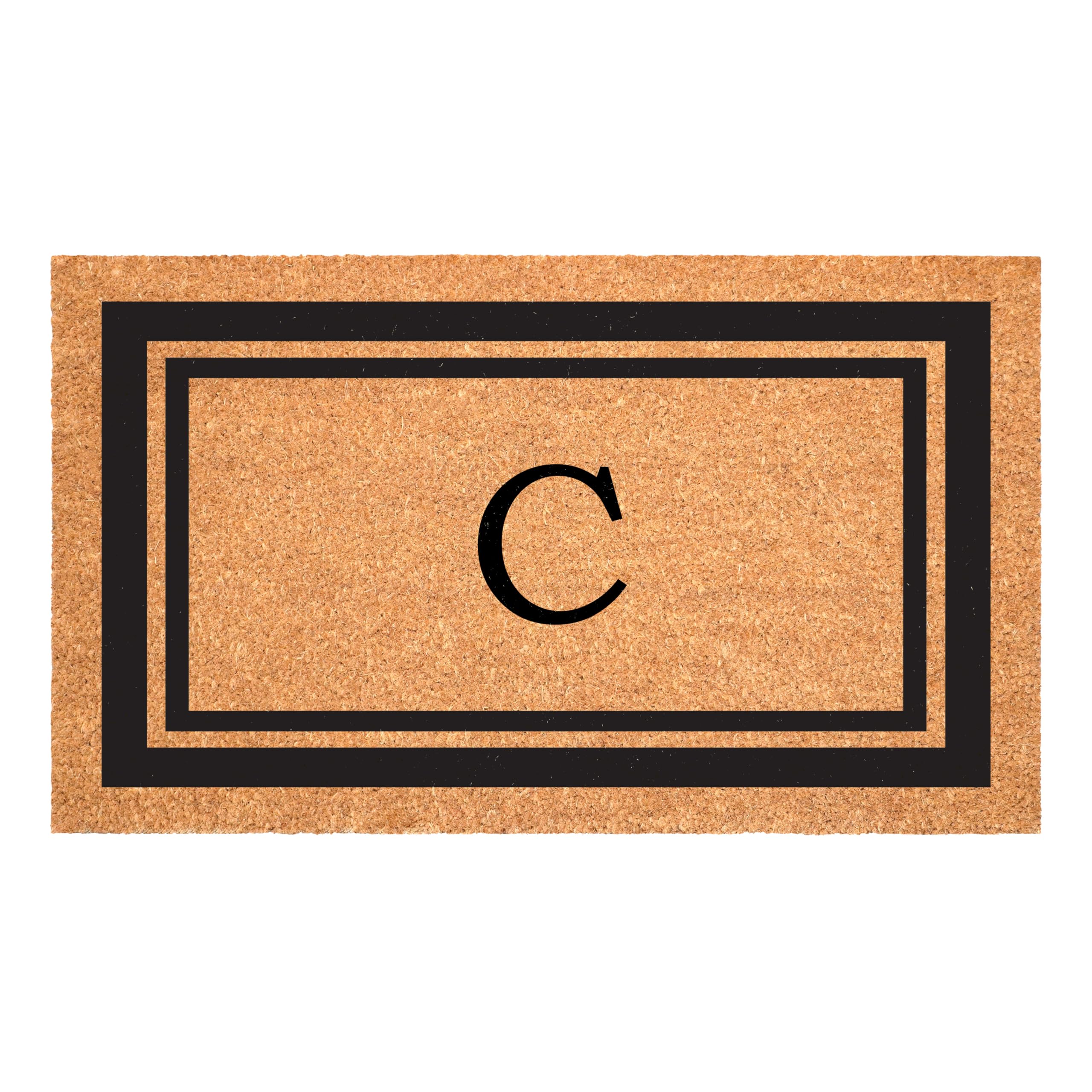 Calloway Mills 152961830C Black Border 18 x 30 Monogram Doormat, (Letter C)