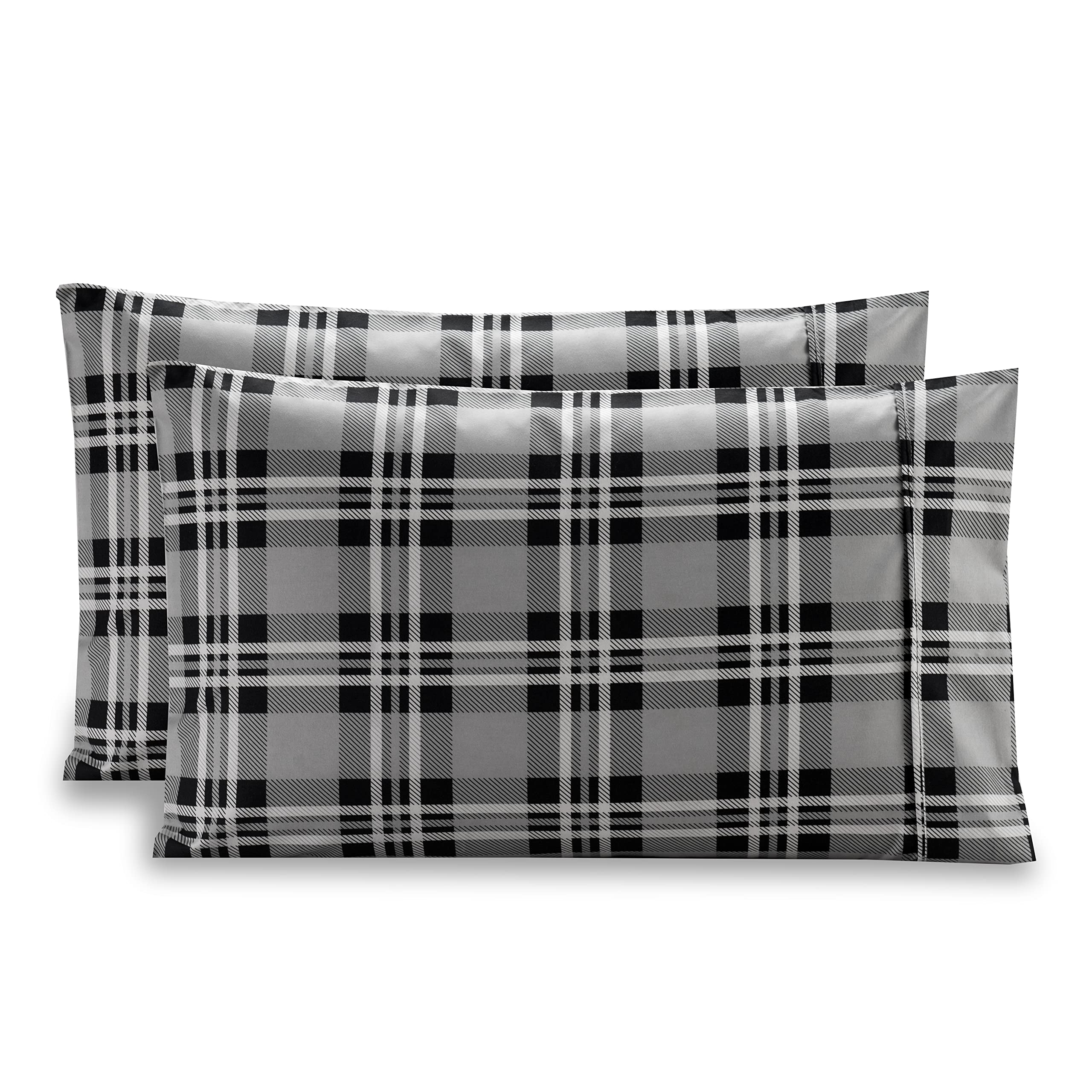 Elegant Comfort Pattern Printed Pillowcases 2-Piece Set Egyptian Quality Microfiber 1500 Thread Count - Classic Design Soft and 