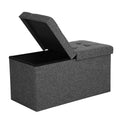 SONGMICS Storage Ottoman, Foldable Storage Bench, 15 x 30 x 15 Inches, Flipping Lid, 660 lb Load Capacity, for Entryway, Living 