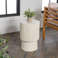 JONATHAN Y TBL1102B Louisa 19 Modern Art Deco Tambour Indoor/Outdoor Accent Table Art Deco, Minimalist, Contemporary, Bohemian, 