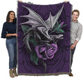 Pure Country Weavers Dragon Beauty Blanket by Anne Stokes Age of Dragons Collection - Gift Fantasy Tapestry Throw Woven from Cot