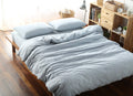 F.Y.Dreams 100% Washed Cotton Duvet Cover for Weighted Blanket 80x87 inches with 8 Ties, Zipper on Long Side/Light Blue/Just Duv