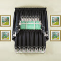 Todays Curtain Verona Reverse Embroidery Tier, 36, Black/Rose, 60 W X 36 L