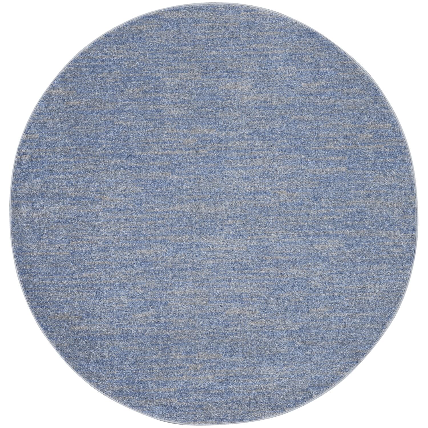 Nourison Essentials Indoor/Outdoor Blue/Grey 6 x Round Area Rug, Easy Cleaning, Non Shedding, Bed Room, Living Room, Dining Roo