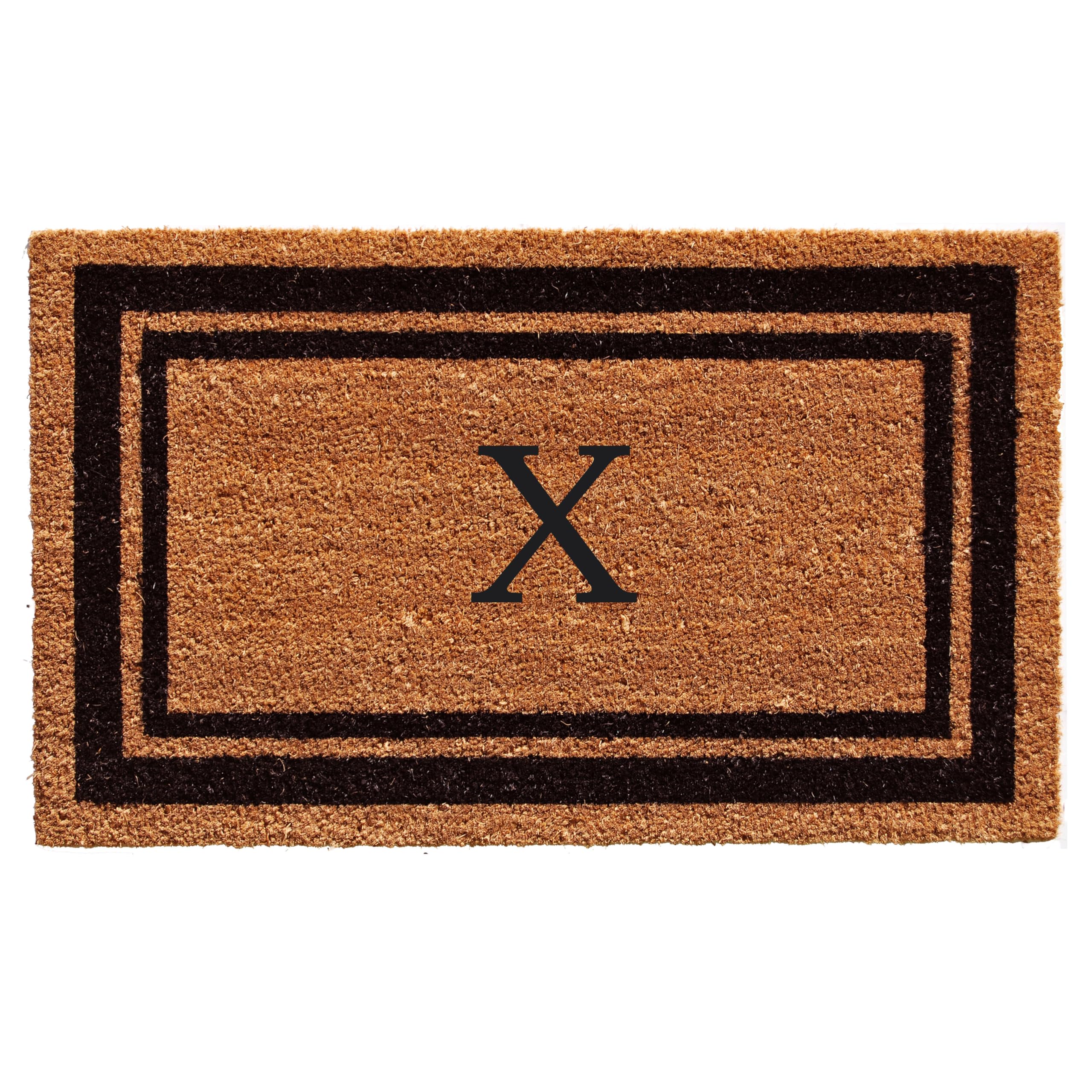 Calloway Mills 152961830X Black Border 18 x 30 Monogram Doormat, (Letter X)