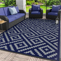 GENIMO Outdoor Rug for Patio Clearance, 6x9 Waterproof Camping Mat, Reversible Plastic Straw Rugs for RV, Camper, Balcony, Bac