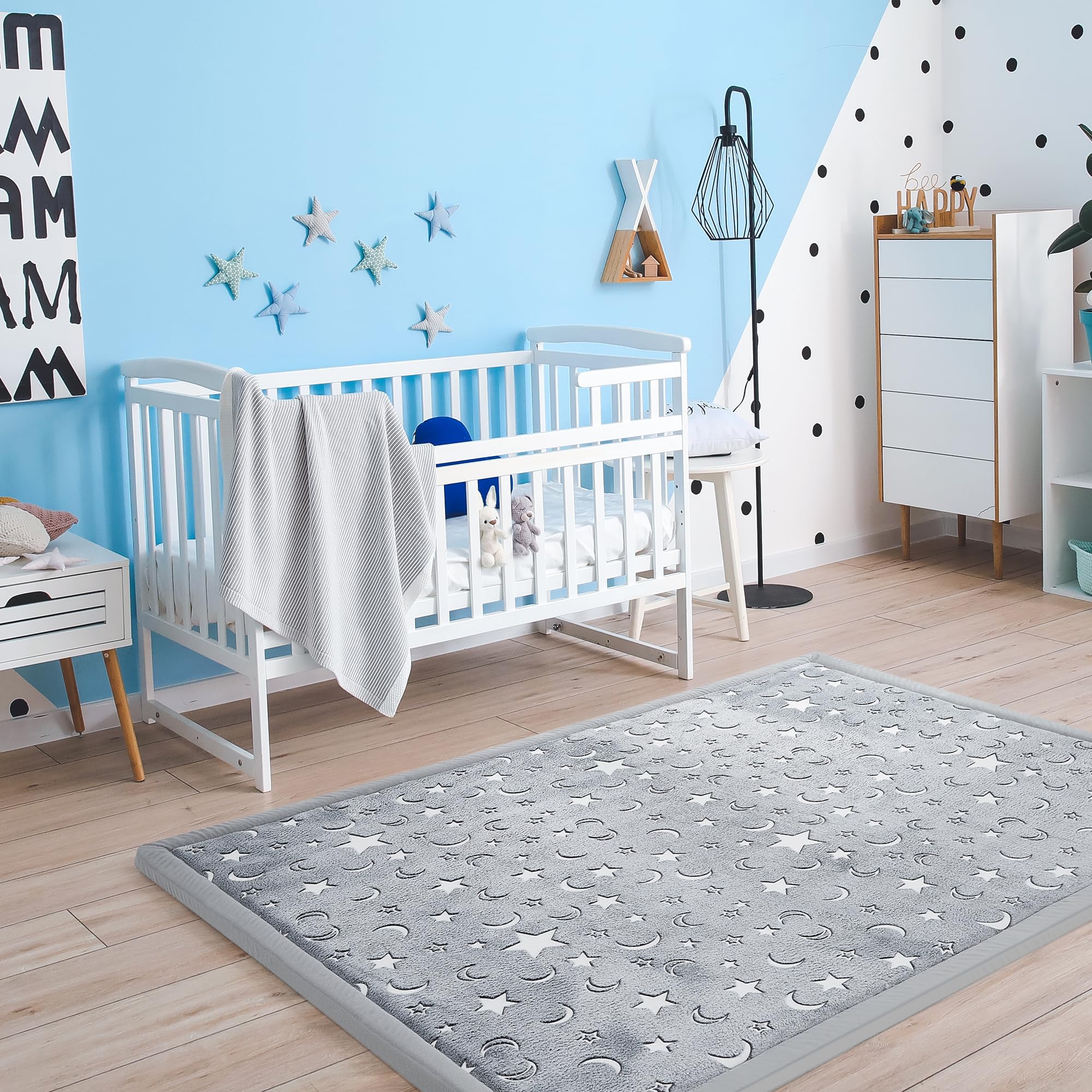 MAXYOYO Baby Play Mat, 1.2 Thick Memory Foam Soft Padded Carpet with Non-Slip Backing, Japanese Tatami Rug Living Room for Kids 