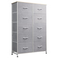 WLIVE Tall Dresser for Bedroom with 10 Drawers, Chest of Drawers, Dressers Bedroom Furniture, Storage Organizer Unit with Fabric