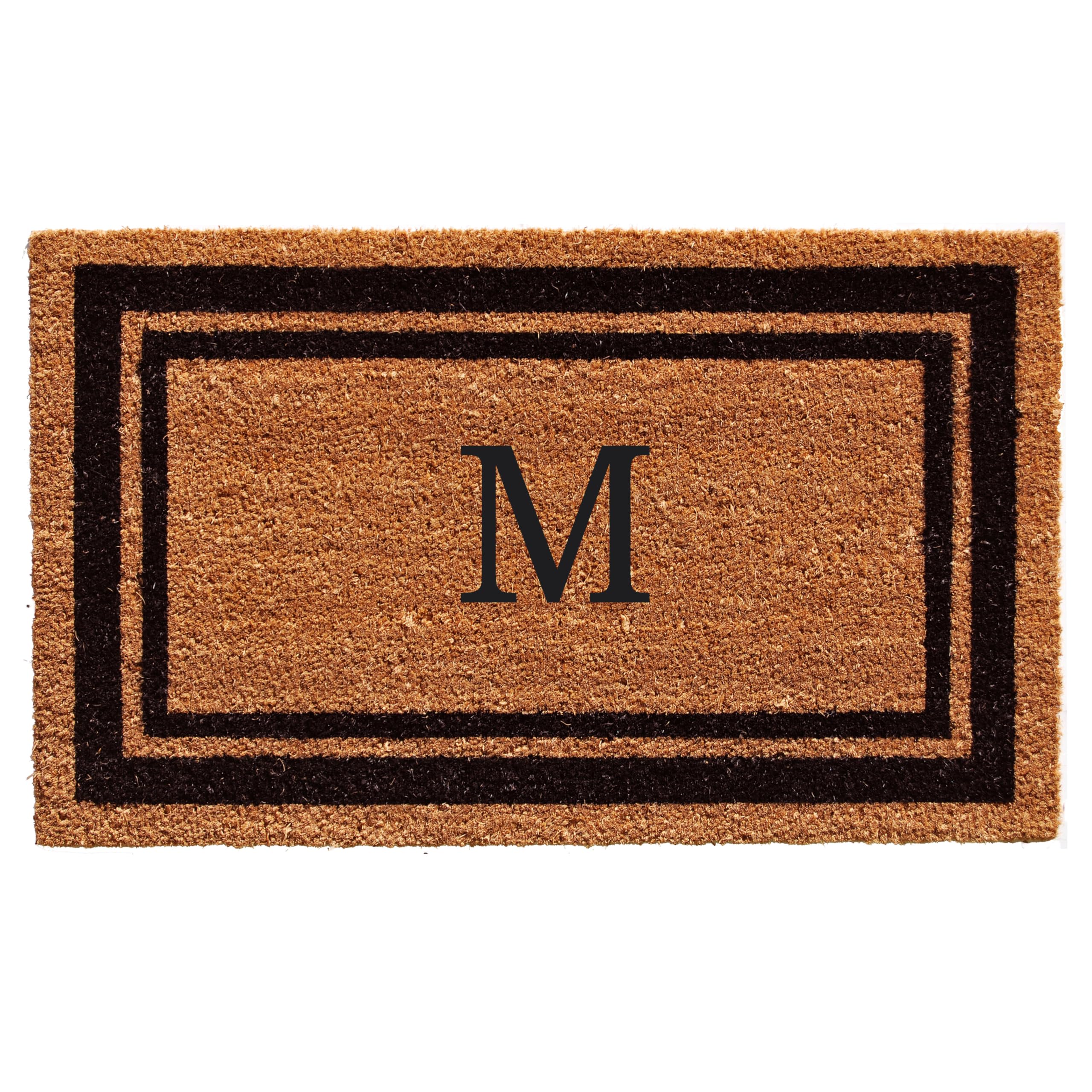 Calloway Mills 152961830M Black Border 18 x 30 Monogram Doormat, (Letter M)