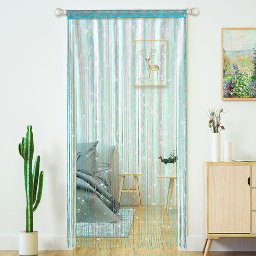 4 Pcs String Curtains for Doorways Glitter Beaded Curtains Door Sparkle Beads Curtain Open Closet Laundry Hanging Hippie Glisten
