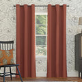 Sun Zero Easton Energy Saving Blackout Grommet Curtain Panel, 40 x 63, Terracotta Orange