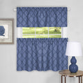 Achim Home Furnishings Colby Tier and Valance Set 58 x 36/58 x 14 - Blue