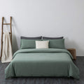 F.Y.Dreams 100% Washed Cotton Duvet Cover for Weighted Blanket 48x72 inches with 8 Ties, Zipper on Long Side/Grass Green/Just Du