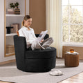 Yaheetech Swivel Accent Chair, 360 Boucle Swivel Barrel Chair, Soft Upholstered Swivel Arm Chair with Removable Throw Pillow, So