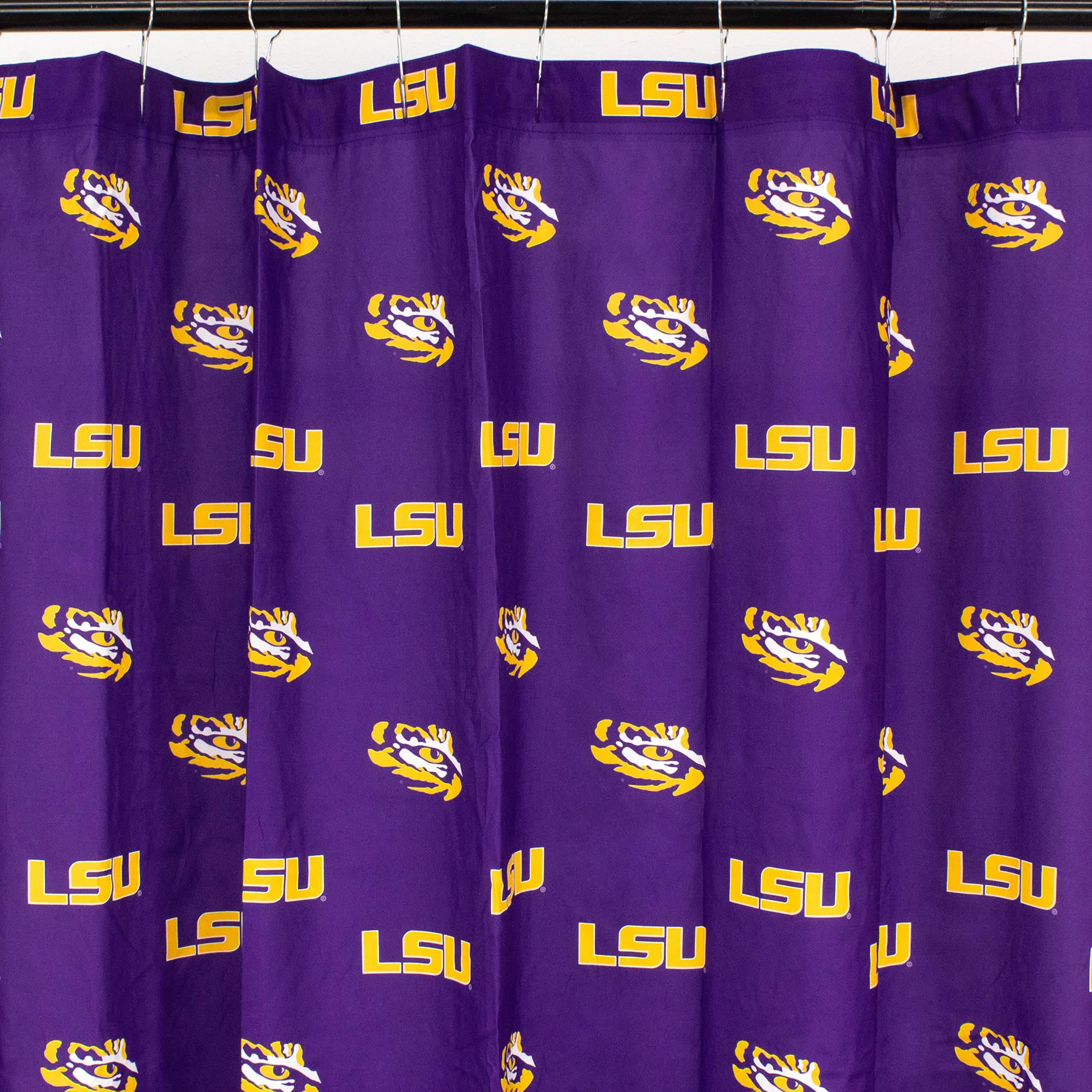 College Covers Everything Comfy LSU Tigers Bright and Colorful Shower Curtain Cover 70 x 72