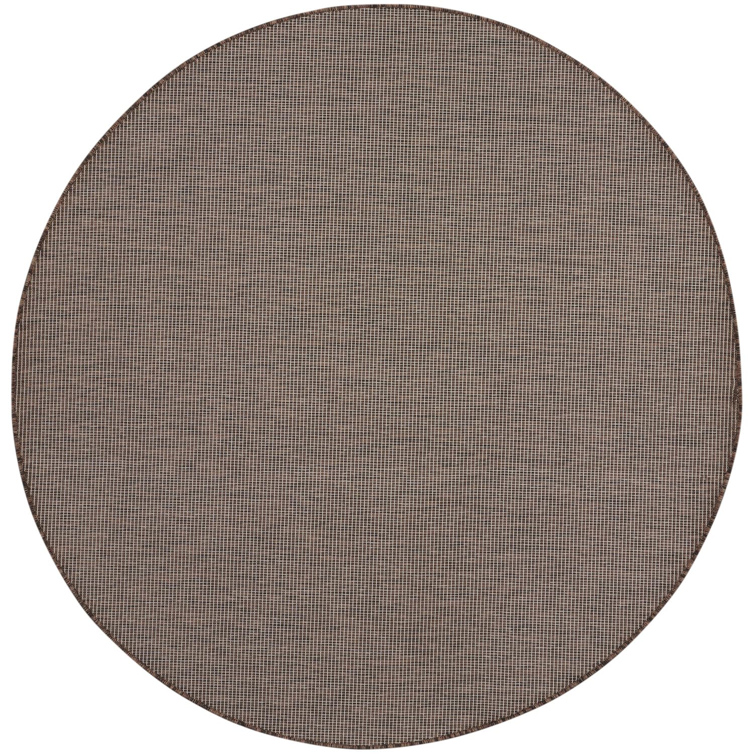 Nourison Positano Indoor/Outdoor Natural 6 x Round Area Rug, Easy Cleaning, Non Shedding, Bed Room, Living Room, Dining Room, B
