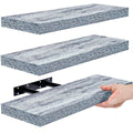 Sorbus Floating Shelves - 3 Pack 16 Inch Rustic Blue Wall Shelves for Bedroom, Kitchen, Living Room, Bathroom Shelves, Home Deco
