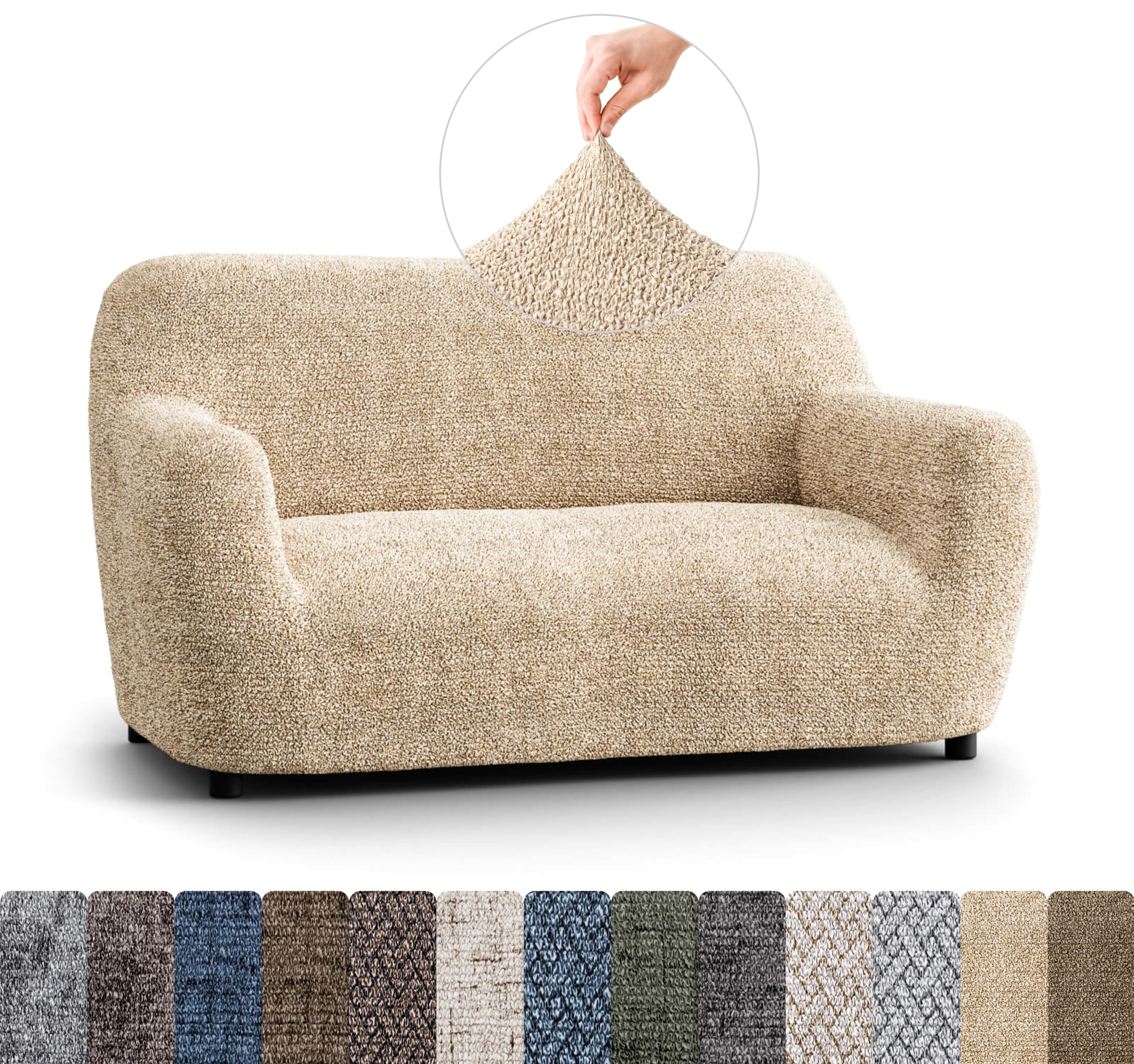 PAULATO BY GA.I.CO. Loveseat Slipcover - Oversized Chair Cover - Stretch Couch Cover - Cushion Love Seat Sofa Slipcovers - 1-Pie