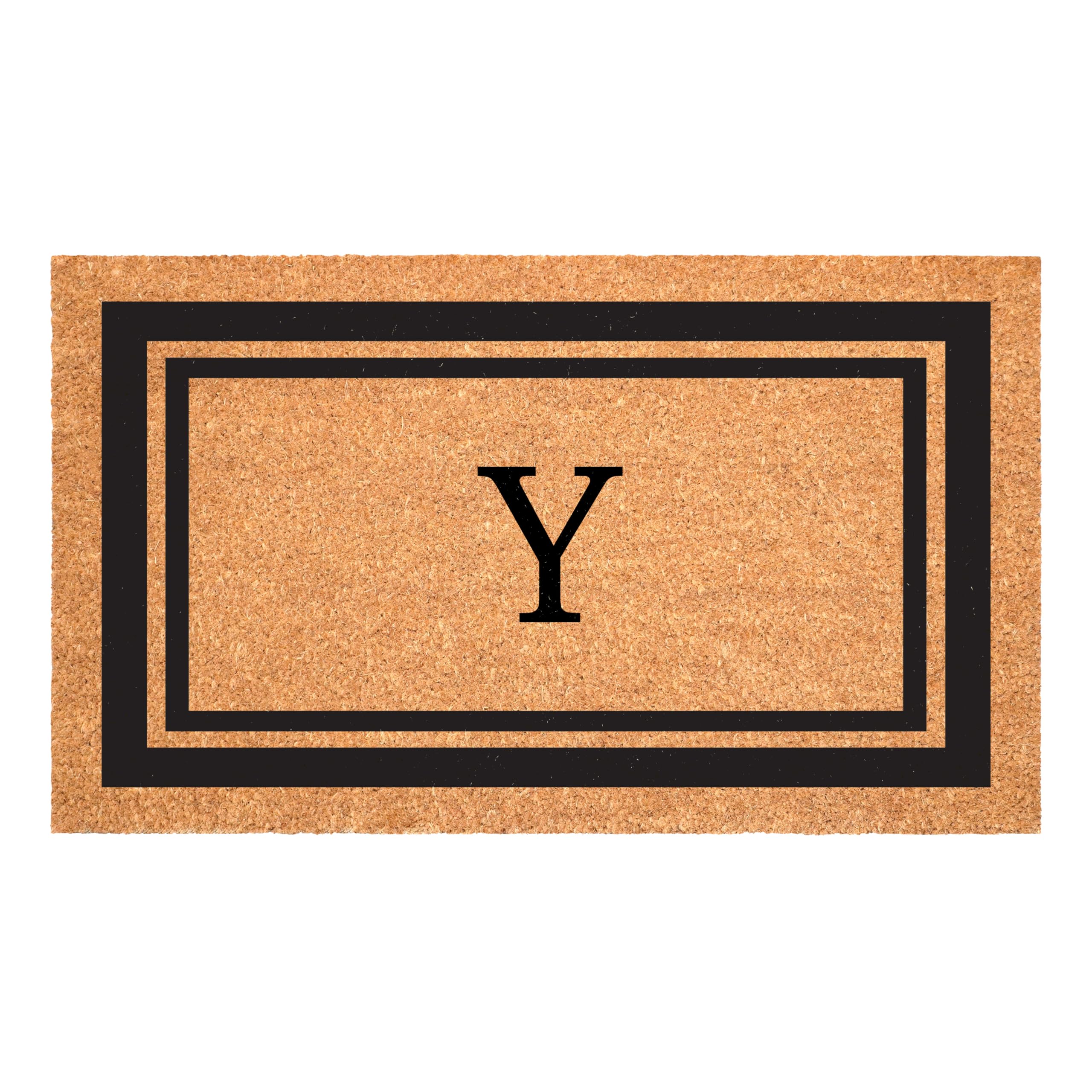 Calloway Mills 152962436Y Black Border 24 x 36 Monogram Doormat, (Letter Y)