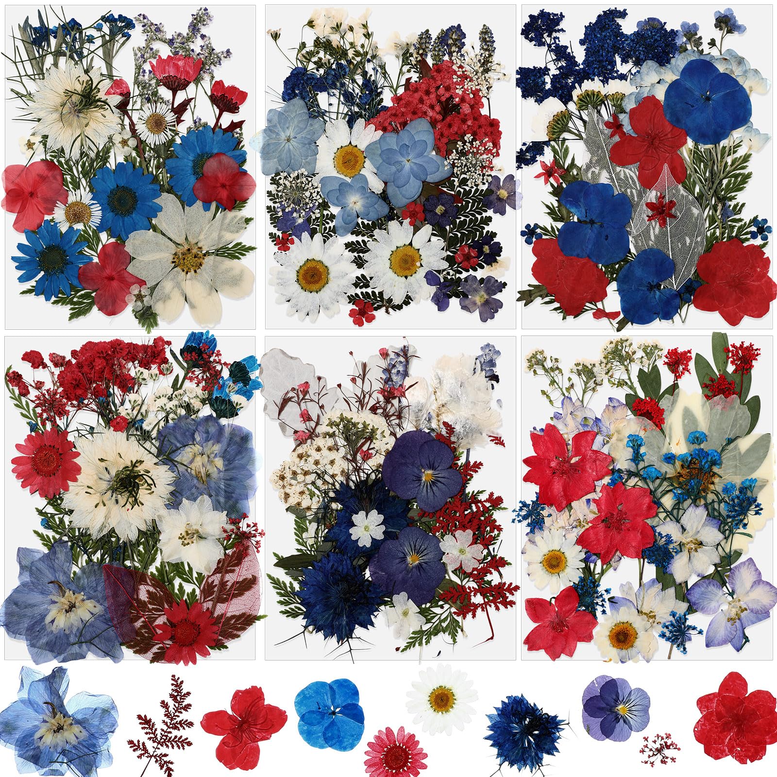 Nuanchu 167 Pcs Real Dried Pressed Flowers Natural Dried Flowers Colorful Daisy Mixed Wildflowers Leave for DIY Candle Resin Nai