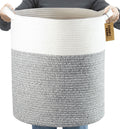 COMFY-HOMI XXL Large Laundry Basket with Handles Blanket Baskets Living Room|Woven Cotton Rope Decorative Basket Laundry Hamper 