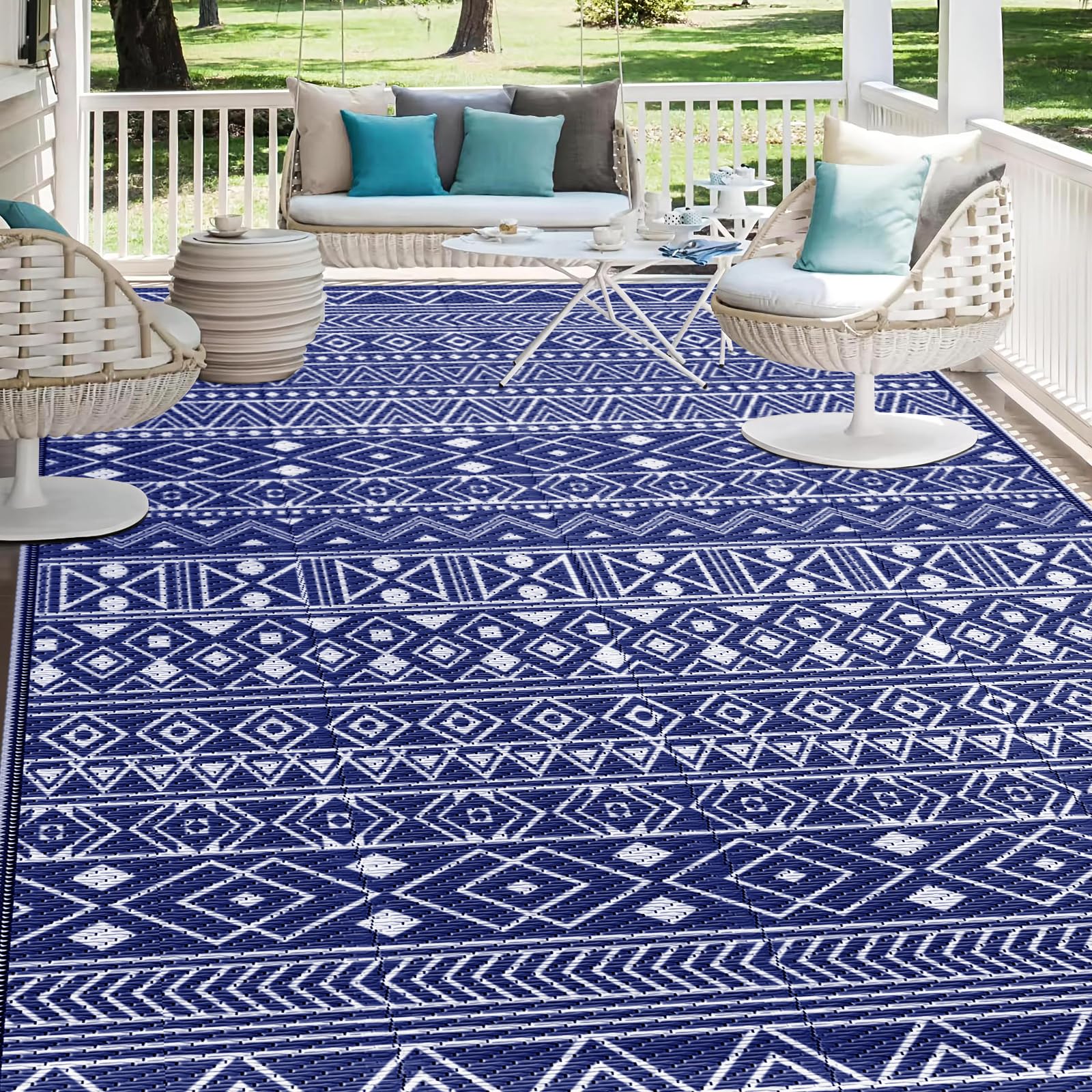 StepLively Outdoor Rug 5x8 ft, Reversible Waterproof Outdoor Plastic Straw Rug, Patio Rug Waterproof, Outdoor Large Area Rug for