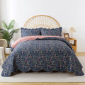 HoneiLife Quilt Sets King Size - Floral Quilts for King Bed, 3-Piece Microfiber Coverlets,Lightweight Bed Cover King Quilt Beddi