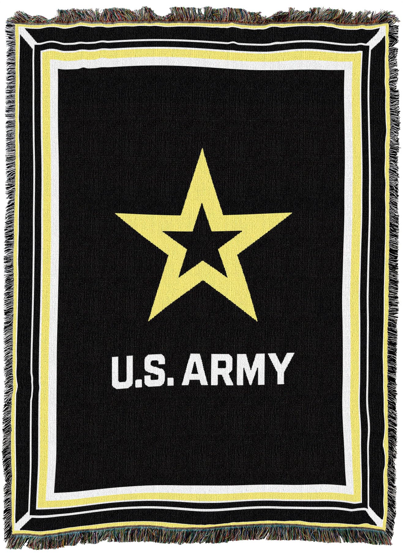 Pure Country Weavers US Army Star Logo White Blanket - Gift Military Tapestry Throw Woven from Cotton - Made in The USA (72x54)