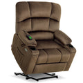 MCombo Medium-Wide Lay Flat Dual Motor Power Lift Recliner Chair Sofa with Massage and Heat for Elderly People, Infinite Positio
