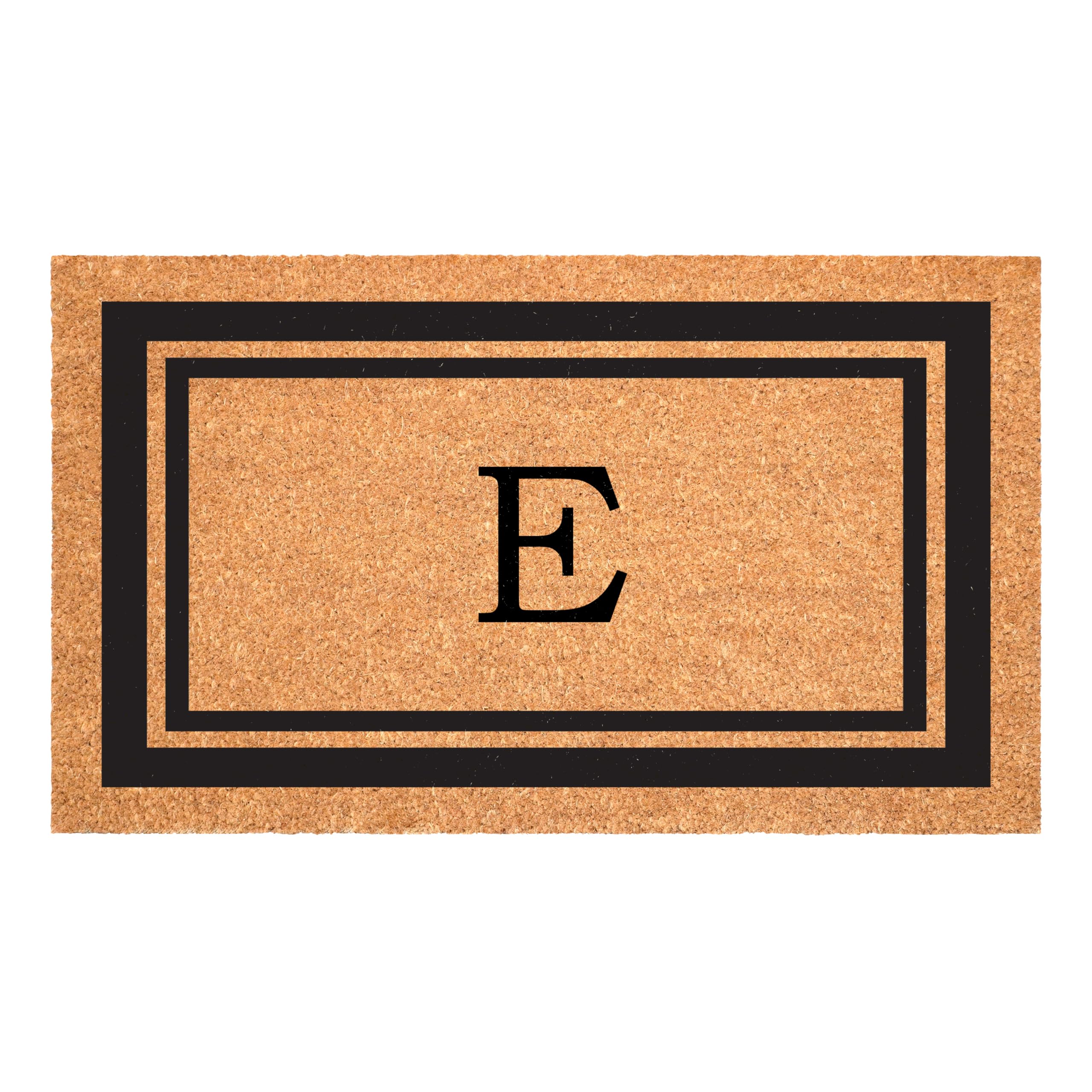 Calloway Mills 152961830E Black Border 18 x 30 Monogram Doormat, (Letter E)
