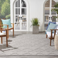 Nourison Home Easy Care Moroccan Silver Grey 8 x 10 Area Rug, Trellis, Easy Cleaning, Non Shedding, Bed Room, Living Room, Din