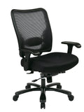 Space Seating 75 Series Air Grid Big and Tall Deluxe Ergonomic Office Chair with Thick Padded Seat and 400 lb. Limit, Black