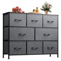 WLIVE Fabric Dresser, Storage Drawer Unit, Bedroom Dresser TV Stand for 32 40 43 inch TV, Wide Dresser with 8 Large Deep Drawers