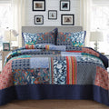 Yvooxny King Quilt Set Reversible Lightweight Bohemian Paisley Patchwork Cotton Quilted Bedspread Coverlet Set 3-Piece Bedding S