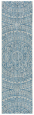 SAFAVIEH Courtyard Collection 27.6 x 96 Light Grey/Blue CY8734 Indoor/ Outdoor Waterproof Easy Cleaning Patio Backyard Mudroom R