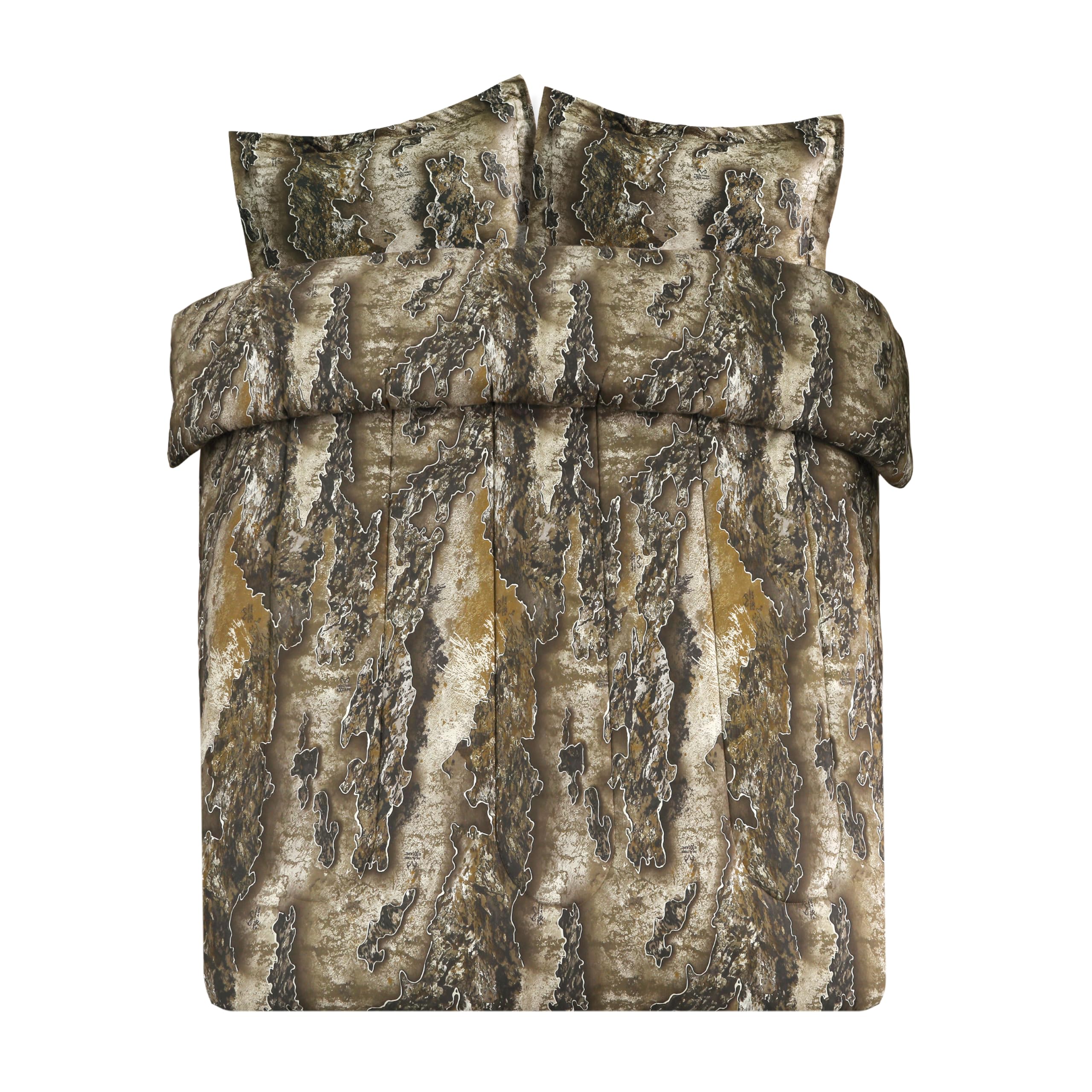 VISI-ONE Realtree Excape Camo Comforter Set King Size 3 Piece - Cozy Soft Lightweight Microfiber Bedding Machine Washable - Rust