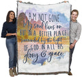 I Am Not Gone My Soul Lives On Blanket Lake - Sympathy Bereavement Gift Tapestry Throw Woven from Cotton - Made in The USA (72x5
