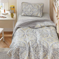 Comfort Spaces Boho Quilt Set Twin Reversible Vermicelli Quilting Twin Size Bed, All Season, Lightweight, Coverlet Winter Layer 