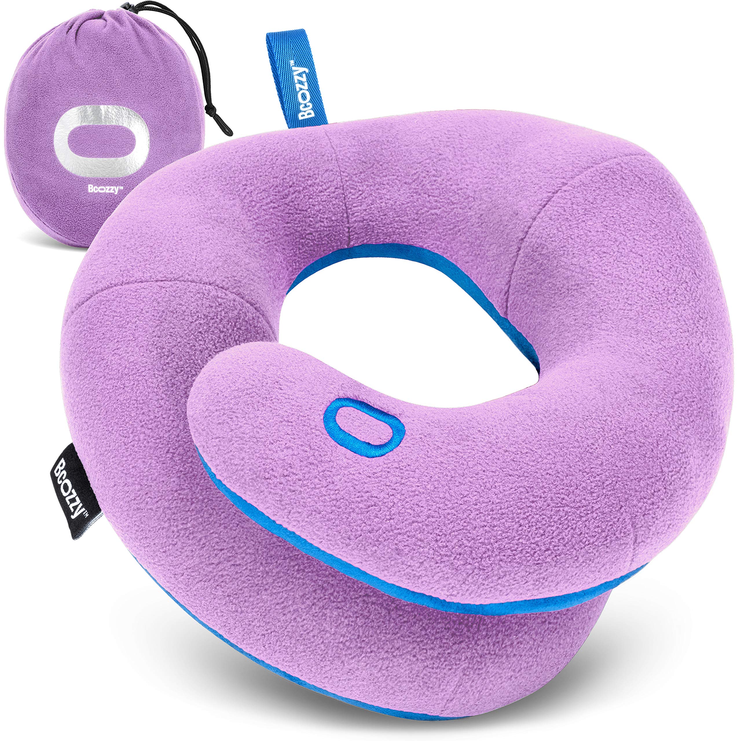 BCOZZY Kids Chin Supporting Travel Pillow for Ages 3-7- Patented Soft Neck Pillow for Head and Chin Support in Car Seat and Airp