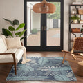 Nourison Garden Oasis Indoor/Outdoor Navy 4 x 6 Area Rug, Easy-Cleaning, Non-Shedding, Bed Room, Living Room, Dining Room, Bac