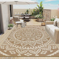 Bsmathom Waterproof Outdoor Rug 6x9 Reversible Boho Plastic Straw Patio Deck Camping Rugs, Indoor Outdoor Portable RV Mat Clea