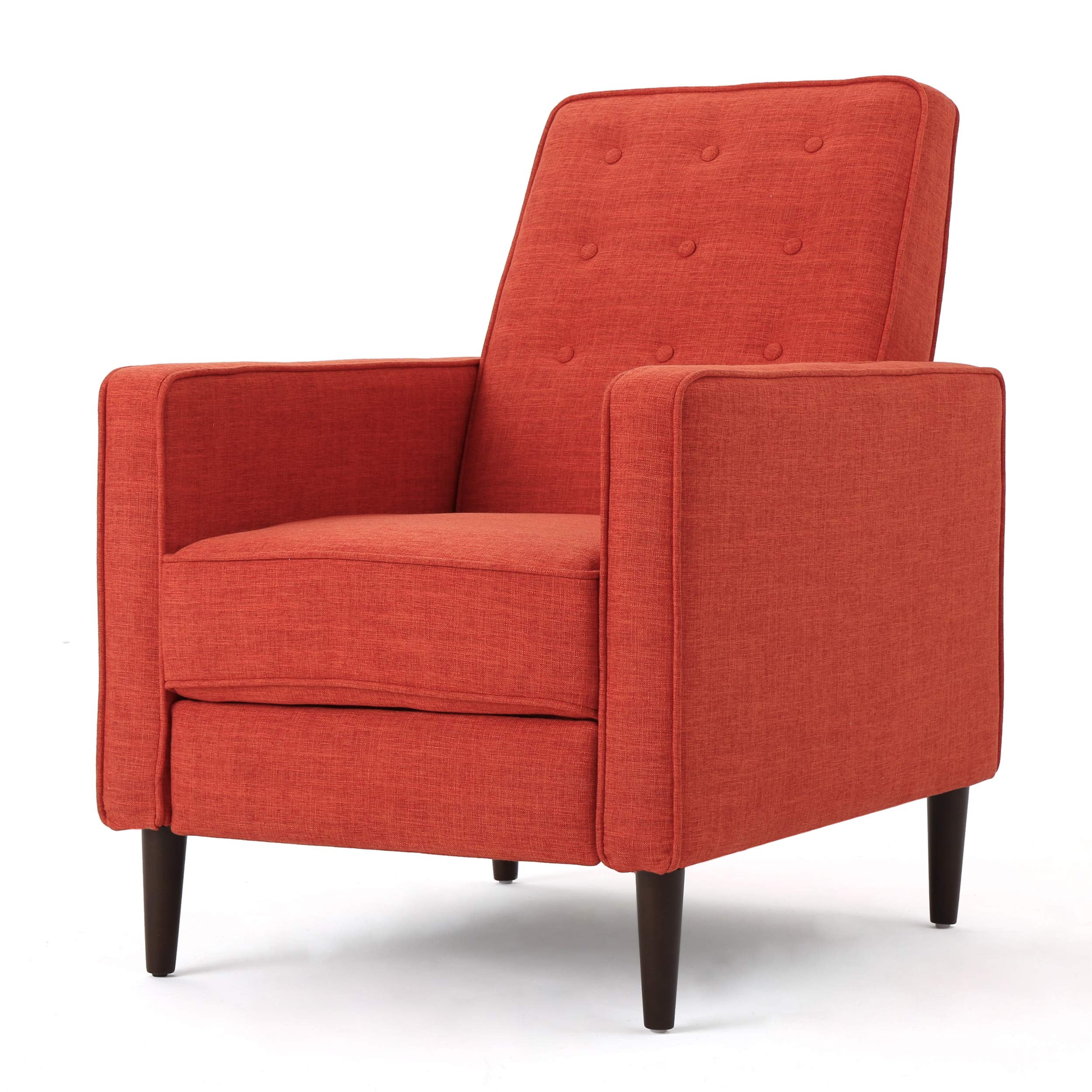 Christopher Knight Home GDFStudio Macedonia Mid Century Modern Tufted Back Fabric Recliner (Muted Orange)