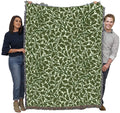 Pure Country Weavers William Morris Oak Tree Green Blanket - Arts & Crafts - Gift Tapestry Throw Woven from Cotton - Made in The