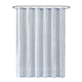 Peri Home 100% Cotton Fabric Shower Curtain for Bathroom, 72 x 72 inches, Blue Ikat Eyelet