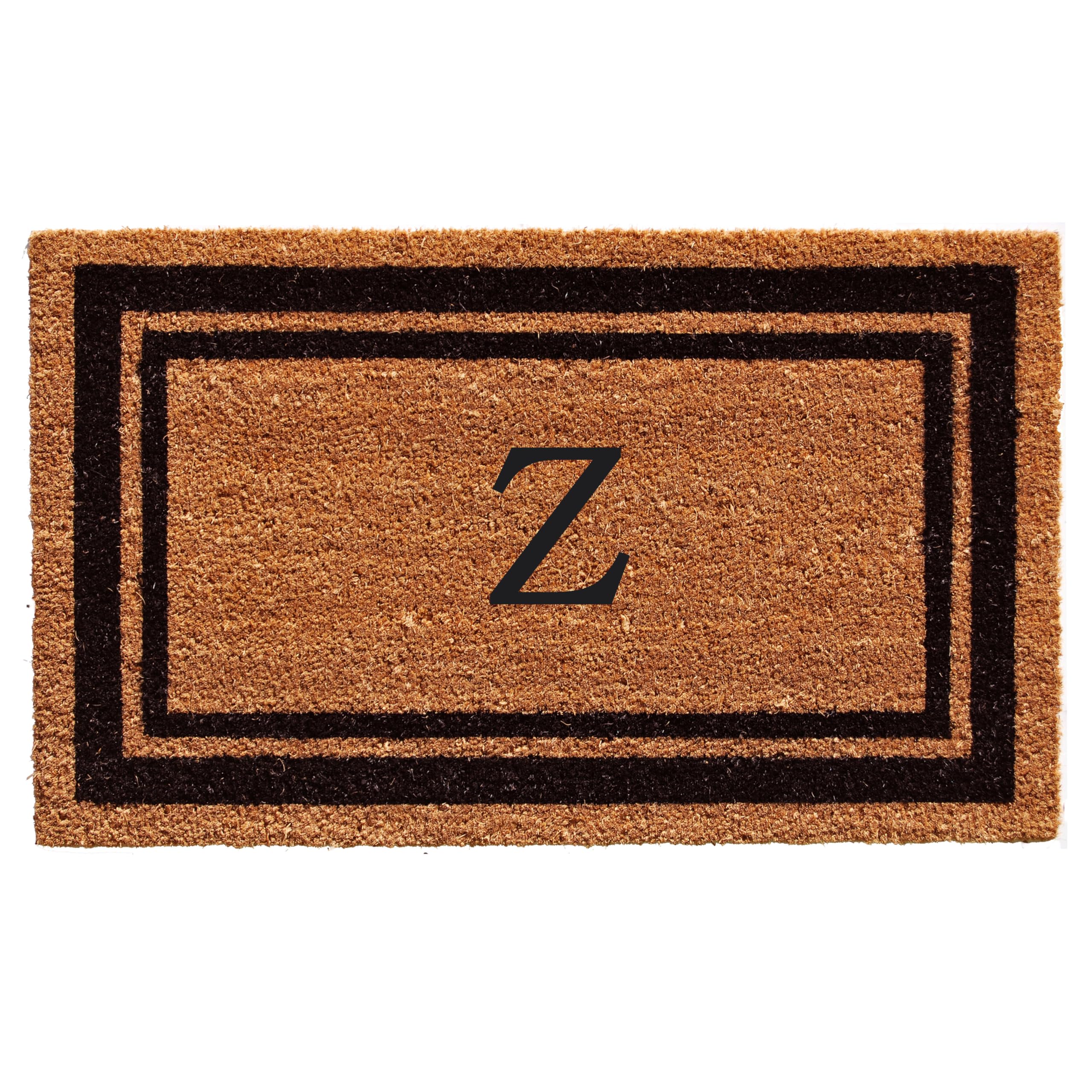 Calloway Mills 152961830Z Black Border 18 x 30 Monogram Doormat, (Letter Z)