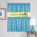 Achim Home Furnishings Colby Tier and Valance Set 58 x 24/58 x 14 - Turquoise
