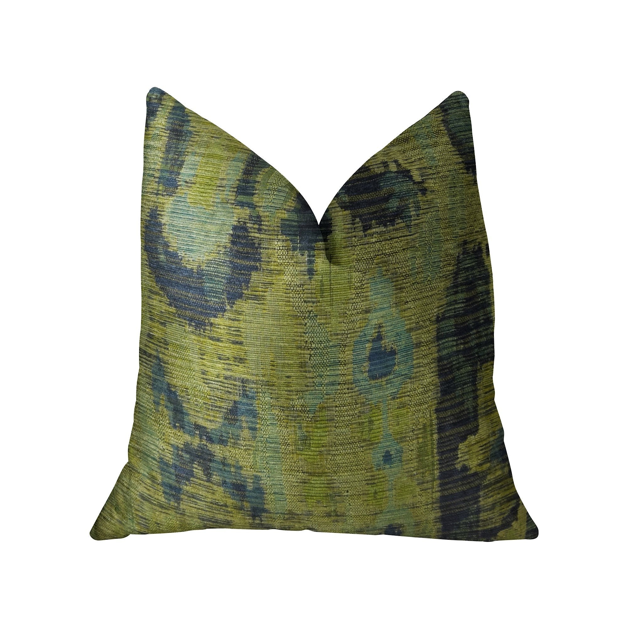 Plutus Brands Plutus Bear Canyon Handmade Throw Pillow, 20 x 36 King, Green/Navy/Blue